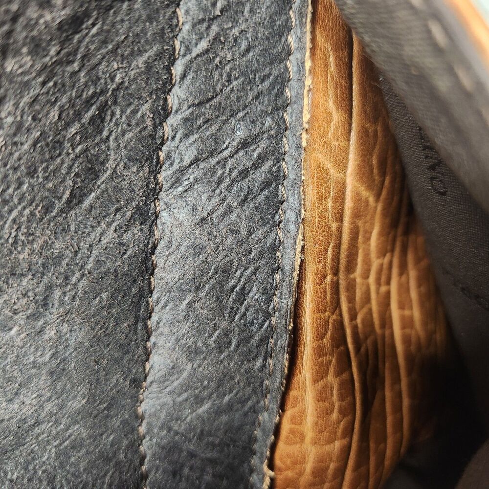Borlino Milano Buffalo Leather Duffle Bag Weekender w Strap OOAK MTO Italy Terra - Picture 14 of 16